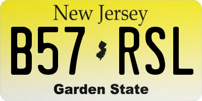 NJ license plate B57RSL