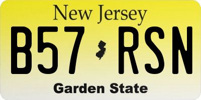 NJ license plate B57RSN