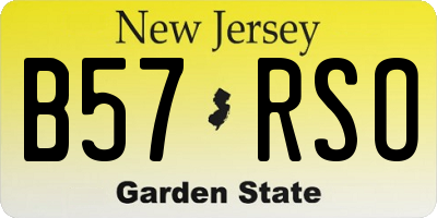 NJ license plate B57RSO