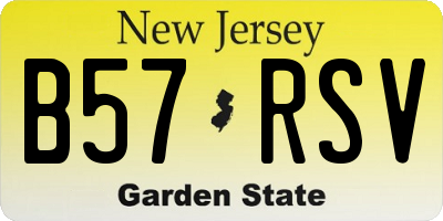 NJ license plate B57RSV