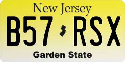 NJ license plate B57RSX