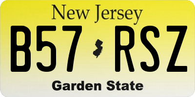 NJ license plate B57RSZ