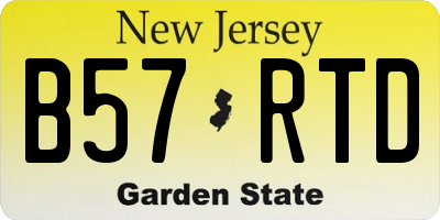 NJ license plate B57RTD