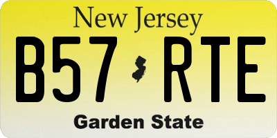 NJ license plate B57RTE