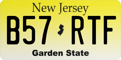 NJ license plate B57RTF