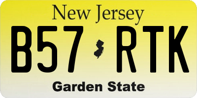 NJ license plate B57RTK