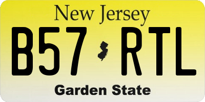 NJ license plate B57RTL