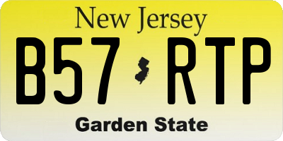 NJ license plate B57RTP