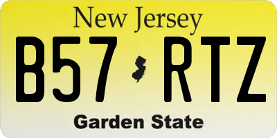 NJ license plate B57RTZ