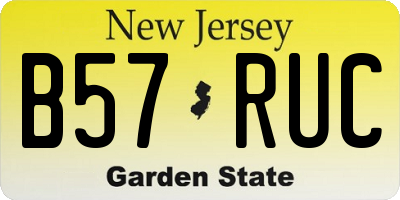 NJ license plate B57RUC