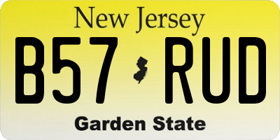 NJ license plate B57RUD