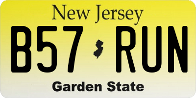 NJ license plate B57RUN
