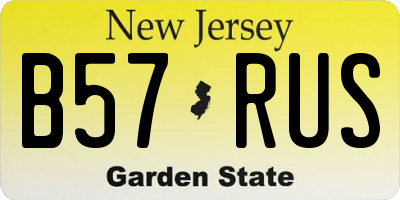 NJ license plate B57RUS