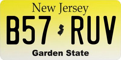 NJ license plate B57RUV