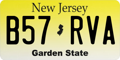 NJ license plate B57RVA