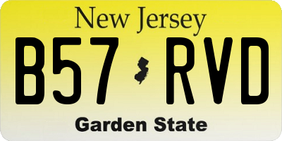 NJ license plate B57RVD