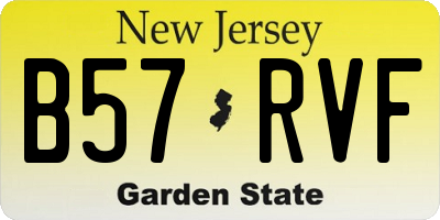NJ license plate B57RVF
