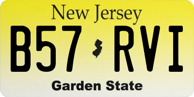 NJ license plate B57RVI