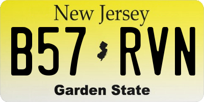 NJ license plate B57RVN