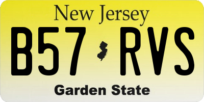 NJ license plate B57RVS