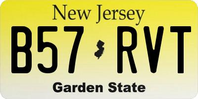 NJ license plate B57RVT