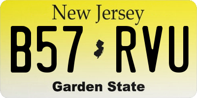 NJ license plate B57RVU