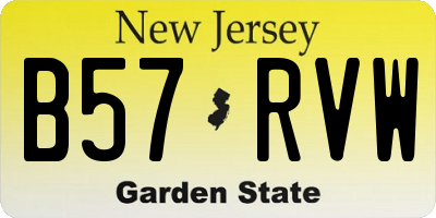 NJ license plate B57RVW