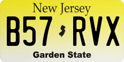 NJ license plate B57RVX