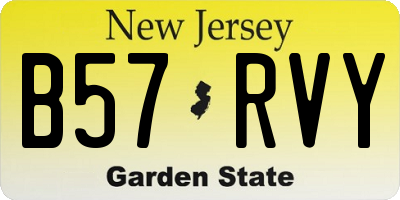 NJ license plate B57RVY