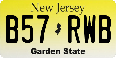NJ license plate B57RWB