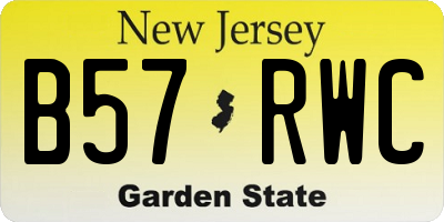 NJ license plate B57RWC