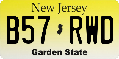 NJ license plate B57RWD