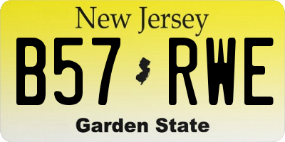 NJ license plate B57RWE
