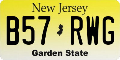 NJ license plate B57RWG