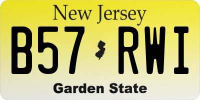 NJ license plate B57RWI