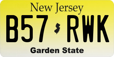 NJ license plate B57RWK