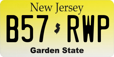 NJ license plate B57RWP