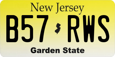 NJ license plate B57RWS