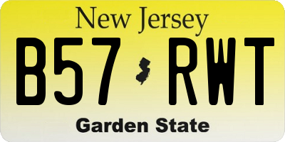NJ license plate B57RWT