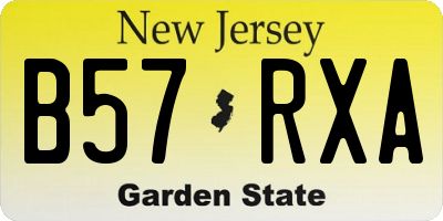 NJ license plate B57RXA