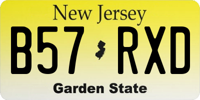 NJ license plate B57RXD