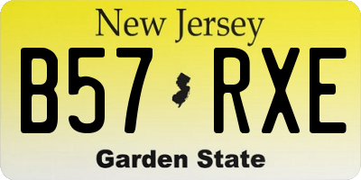 NJ license plate B57RXE