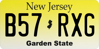 NJ license plate B57RXG