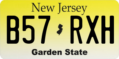 NJ license plate B57RXH