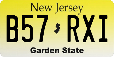 NJ license plate B57RXI