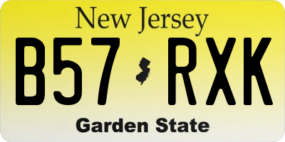 NJ license plate B57RXK