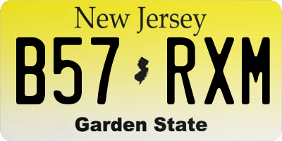 NJ license plate B57RXM