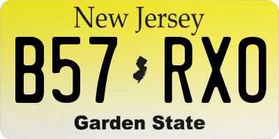 NJ license plate B57RXO