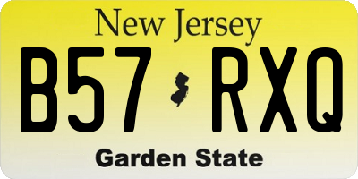 NJ license plate B57RXQ