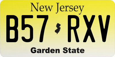 NJ license plate B57RXV